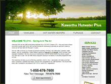 Tablet Screenshot of kawarthahotwater.ca